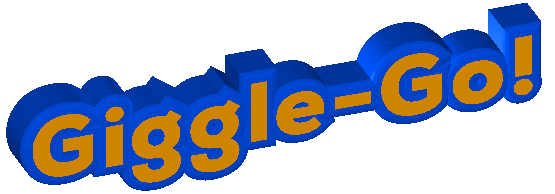 giggle go blue 3d text doodle