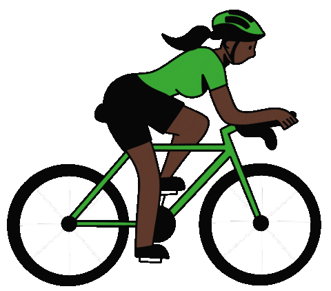 girl bike riding doodle