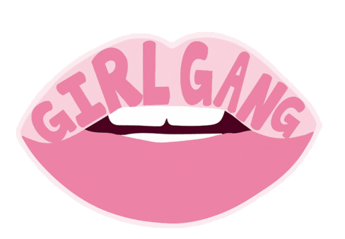 girl gang pink lips doodle