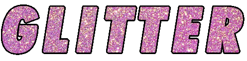 glitter pink text doodle