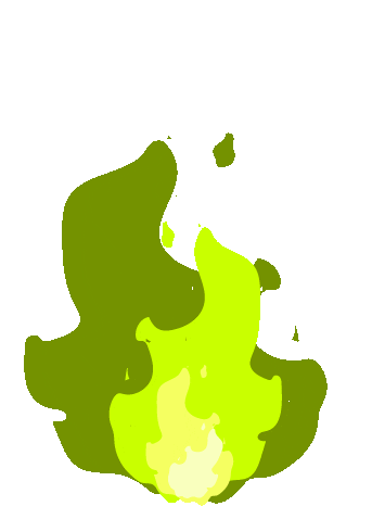 green flame doodle