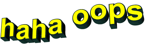 haha oops yellow 3d text doodle