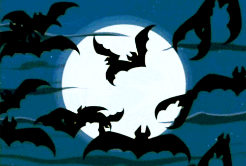 halloween bats night moon doodles