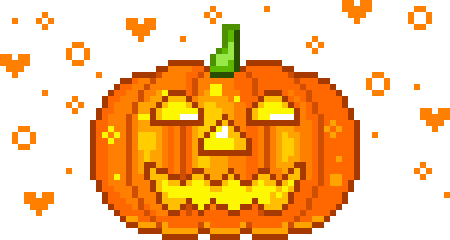 halloween jack o lantern pixel doodle
