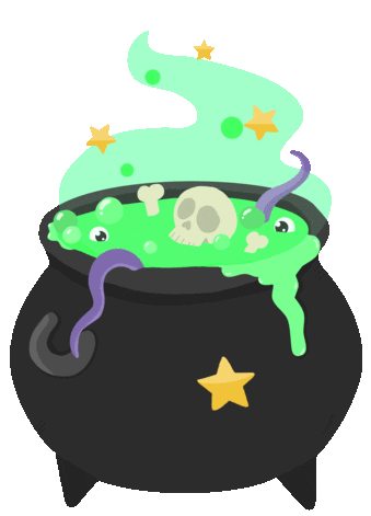 halloween witchy cauldron doodle