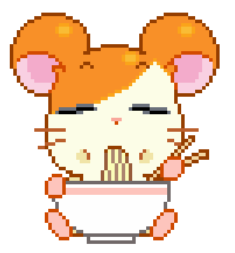 hamtaro eats ramen pixel doodle