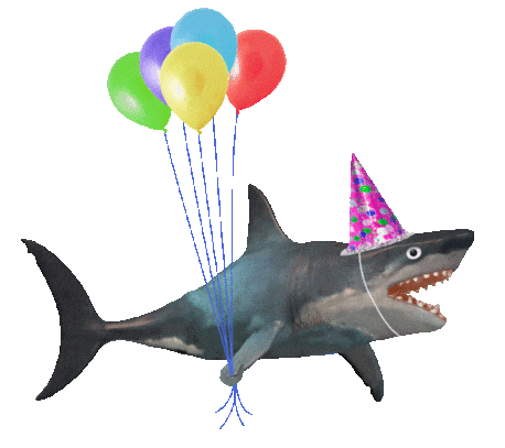 happy birthday shark doodle