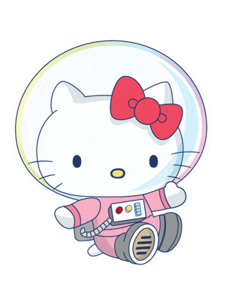 hello kitty in a space suit doodle