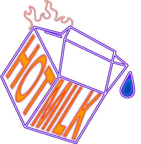 hot milk neon doodle
