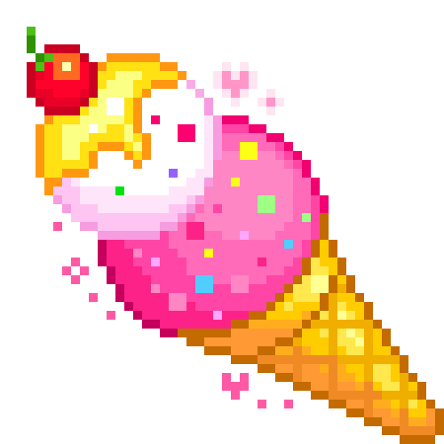ice cream cone pixel doodle