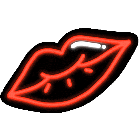 kisses red neon doodle
