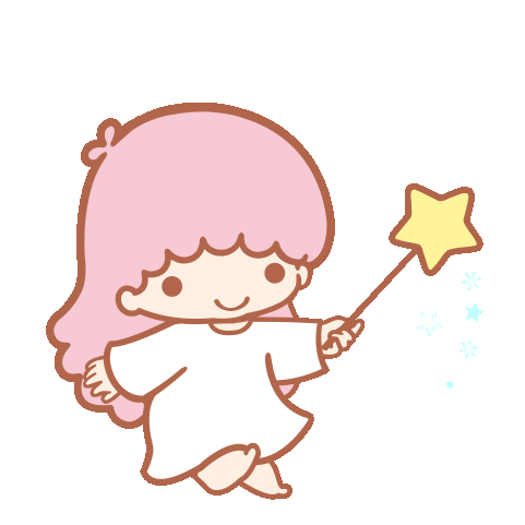 little twin star lala with magic wand doodle