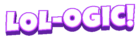 lol ogic white purple 3d text doodle