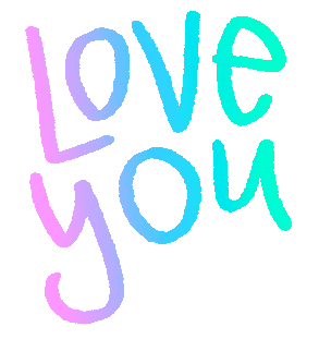 love you pastel text doodle