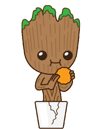 marvel baby groot eating doodle