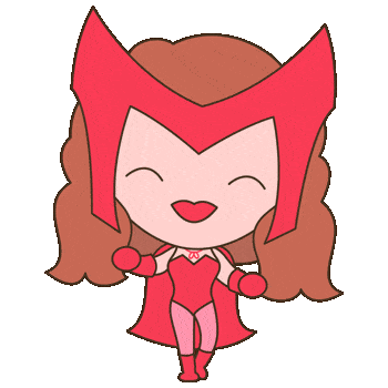 marvel chibi scarlet witch happy dance doodle