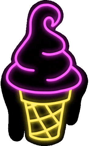 melting ice cream neon doodle