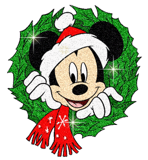 mickey mouse with christmas wreath doodle