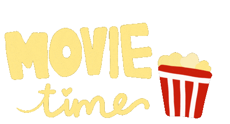 movie time yellow text doodle