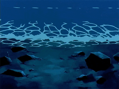night sea blue anime aesthetic doodle