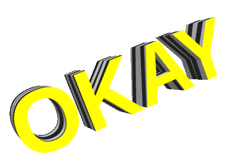 okay colorful 3d text doodle