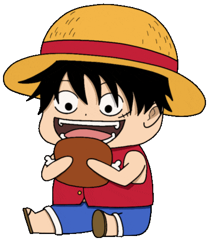 one piece fat luffy eating doodle