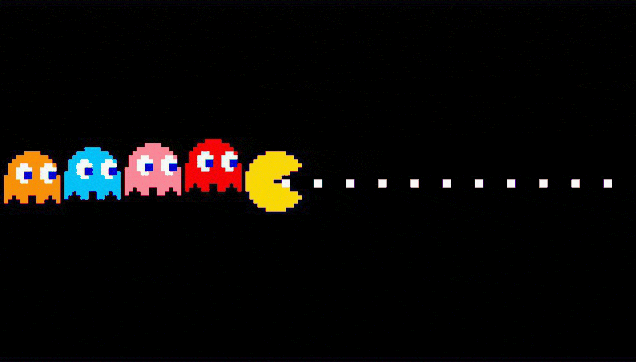 pac man ghosts running doodle
