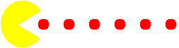 pacman eating red dots doodle