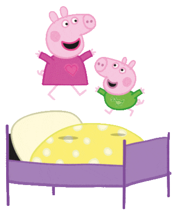 Peppa Pig & George Jumping on Bed Doodle - Custom Doodle