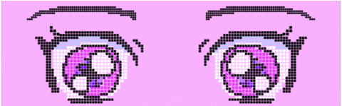pink anime girl eyes pixel doodle