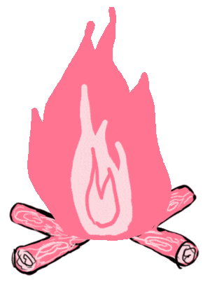 pink bonfire doodle