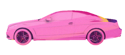 pink chrome mercedes benz coupe doodle