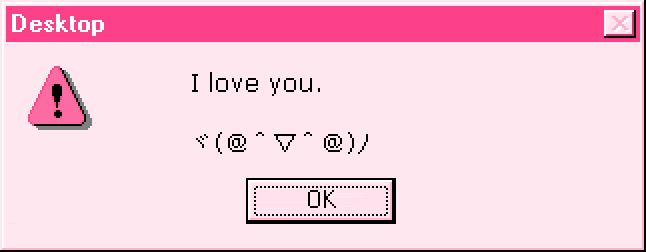 pink desktop message i love you doodle