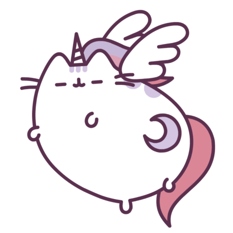 pusheen flying unicorn pegasus cat doodle