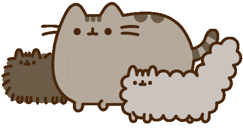 pusheen walking with stormy pip doodle