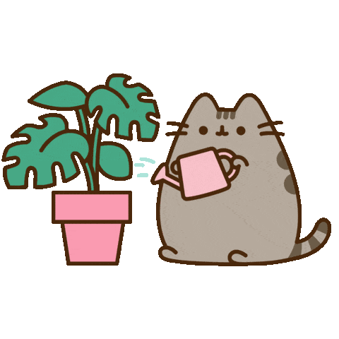 Pusheen Watering the Plant Doodle - Custom Doodle for Google
