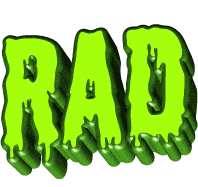 rad toxic green 3d text doodle