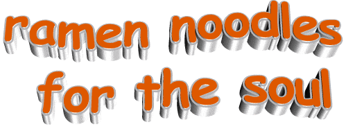 ramen noodles for the soul orange 3d text doodle