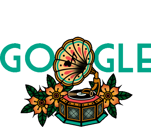 retro music gramophone google doodle