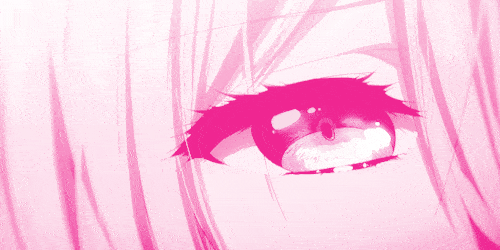 sad look pink anime aesthetic doodle