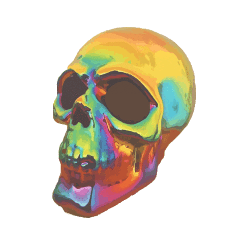 preppy halloween skull doodle