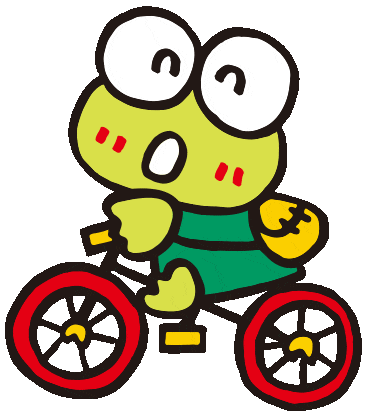 sanrio keroppi on bike doodle