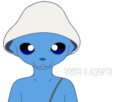 smurf cat we love meme doodle