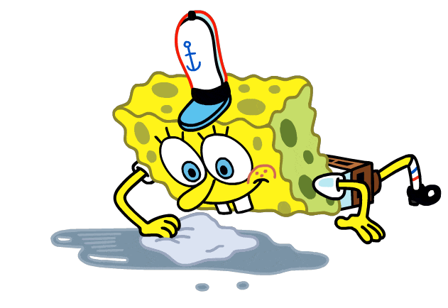 spongebob mopping the floor doodle