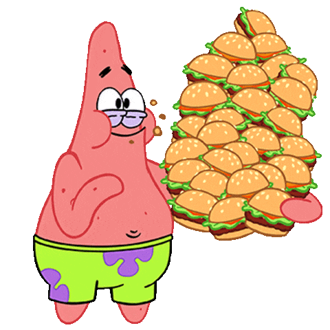spongebob patrick eating burgers doodle