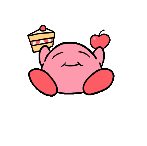 kirby cake apple kawaii doodle