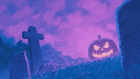 halloween pumpkin graveyard doodle