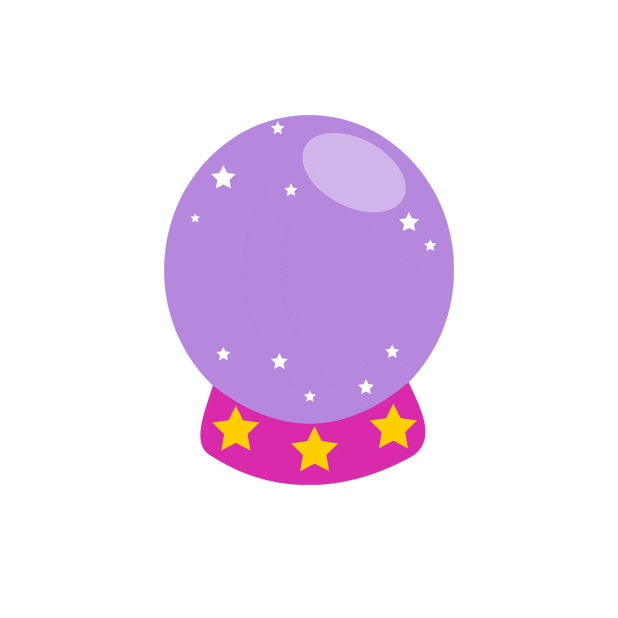 purple crystal ball meme doodle