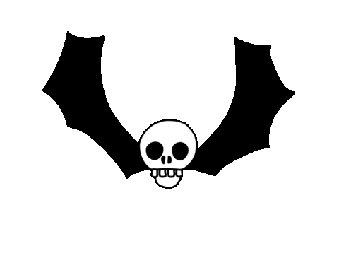 spooky skull bat halloween doodle