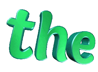 the green 3d text doodle